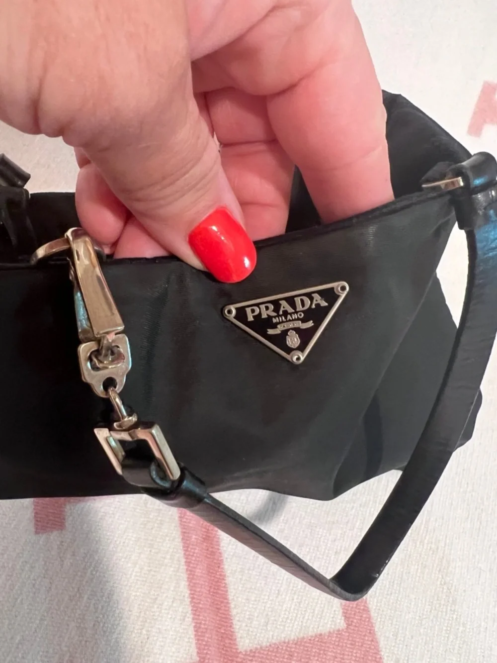 PRADA⭐️Vintage Black Nylon Tote with Leather Handles with silver! Offers welcome